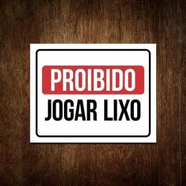 Imagem de Placa De Sinalização Proibido Jogar Lixo 36X46