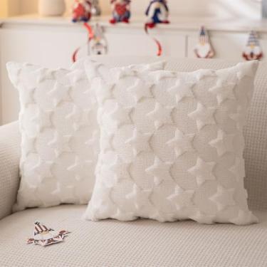 Imagem de JXZYGMD 4 de julho, 40,6 x 40,6 cm, conjunto de 2 capas de almofada brancas do Dia da Independência do Memorial Day, almofadas macias de pelúcia para sofá, decoração de casa e férias
