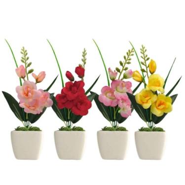 Imagem de Arranjo De Flores Orquídeas Artificiais Kit 4 Decoração(Kit 1)