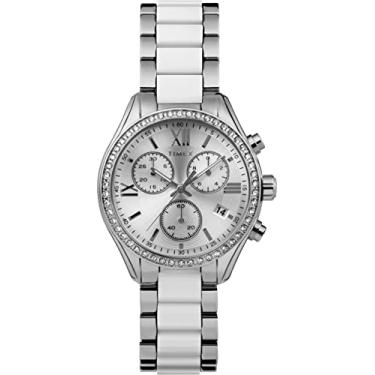 Imagem de Timex Relógio feminino 38 mm - Pulseira prateada com mostrador prateado e caixa prateada, Prateado