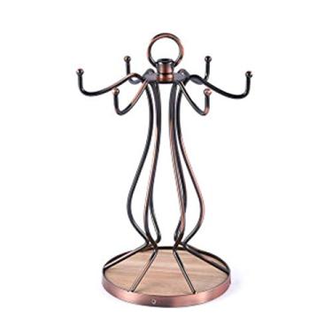 Imagem de Caneca, árvore, expositor, prateleira, com 6 ganchos, suporte de armazenamento de xícara de café e chá em forma de árvore (marrom, 6 ganchos) (marrom, 6 ganchos)