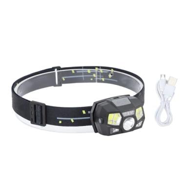 Imagem de Lanterna de lâmpada da cabeça LED USB Carregamento forte Sensor de movimento à prova d'água forte farol recarregável para pesca noturna que corre o material de abdômen 900mAh