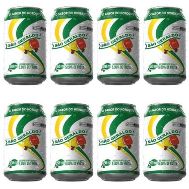 Imagem de Refrigerante de Caju São Geraldo 350ml - Kit 8 Latas Cajuína