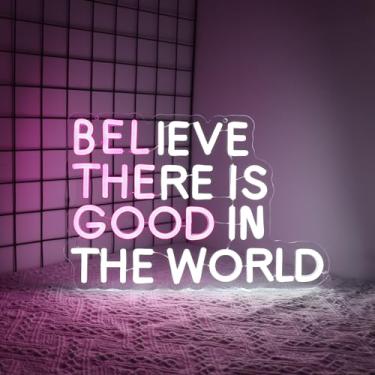 Imagem de Whfobfe Sinal de néon com luzes de néon LED para decoração de parede LED alimentado por USB para decoração de quarto