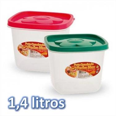Imagem de Pote Quadrado Hermético De Plastico 1.400ml - Fecha Maxx 1400ML  - PANAMI
