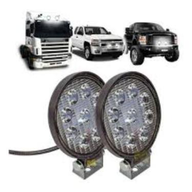 Imagem de Farol De Milha Redondo C/ 9 Leds 90mm C/ Suporte - Asx Iluminação