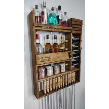 Imagem de Porta espeto com Bar/Adega e abridor - Estilo rústico