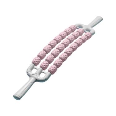 Imagem de Vaveren Massageador de ioga com rolo de massagem, bastão multifuncional, manual, confortável e dobrável, rolos musculares para treinamento de exercícios de, Rosa