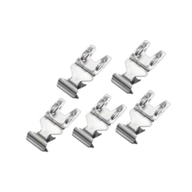 Imagem de YsXoWiui 5x Clipes de sinalização de mercadorias Suporte de sinalização Clipes de etiqueta de cabeça dupla rotativos Suporte de roupas Placas para cartões de, Argent