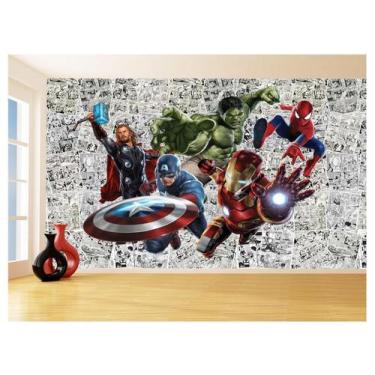 Imagem de Papel De Parede 3D Heróis Página Quadrinhos Hq 3,5M Nhma132 - Você Dec