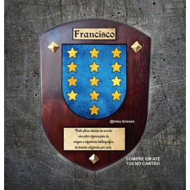 Imagem de Brasao da família Francisco na madeira tamanho 31cmx42cm - @meu.brasao