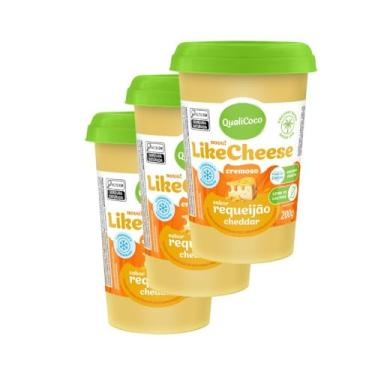 Imagem de Requeijão Sem Lactose Vegano Likecheese Cheddar Qualicoco 3x 200g