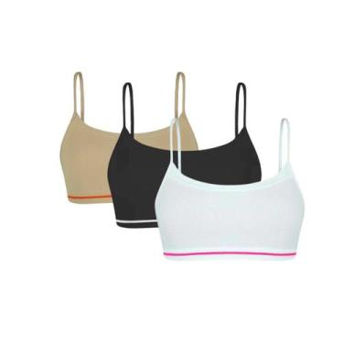 Imagem de Kit 3 Top Sutiã Básico Lobinha Sem Costura Menina Lupo, Mista, P