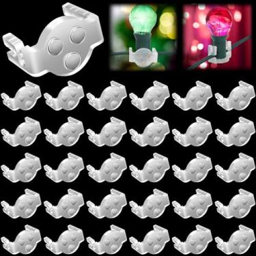 Imagem de TAINAT 32 Peças De Clipes Magnéticos Para Luzes Natal Compatíveis Com Soquetes C7 C9, Iluminação Natal, Ganchos Pendurar, Telhas Calha Decoração Corda, Cerca Telhado Metal