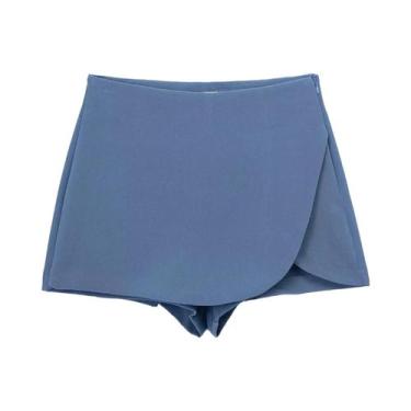 Imagem de Saias Shorts Femininas Cintura Alta - Zíper Lateral, Estilo Vintage e 