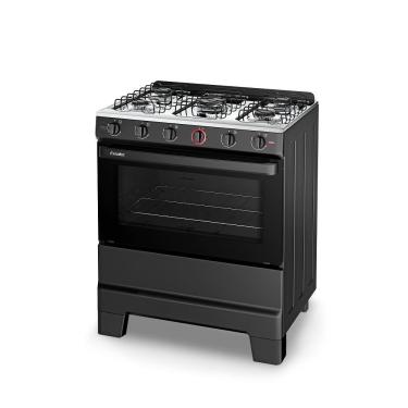 Imagem de Fogão de Piso 5 Bocas Esmaltec F5iap5121 Ideal Super  Mesa em Aço Inox Acendimento Automático Preto