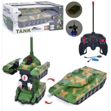 Imagem de Brinquedo Infantil Tanque Guerra 2em1 Controle Remoto Transforma Robô 