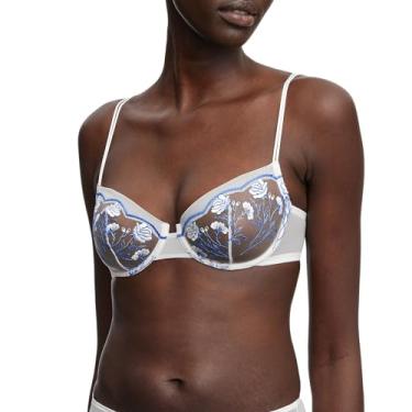 Imagem de Skarlett Blue Sutiã feminino Enamoured Balconette com aro 324234, Branco/azul Nilo, 36DDD