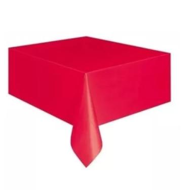 Imagem de Kit 10 Toalhas Plástica de Mesa Para Convidados 78x78cm(Vermelho)
