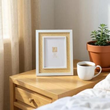 Imagem de Porta Retrato Furnas 10x15 Moldura Foto Palha Quadro Branco - Tokyo De