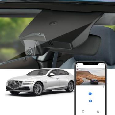 Imagem de Fitcamx Câmera veicular 4K compatível com Genesis G80 2021-2024 2.5T 3.5T Sport com regulação automática (T1010), visual OEM, vídeo UHD 2160P, WiFi e aplicativo integrados, gravação em loop, sensor G