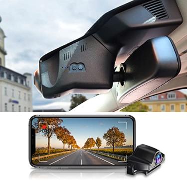 Imagem de Fitcamx Câmera de painel duplo 4K se adapta para Land Rover Range Rover Evoque 2020 2021 2022 2023 2024 (modelo 1118/L551), visual OEM, vídeo frontal 2160P + traseira 1080P, Wi-Fi e aplicativo