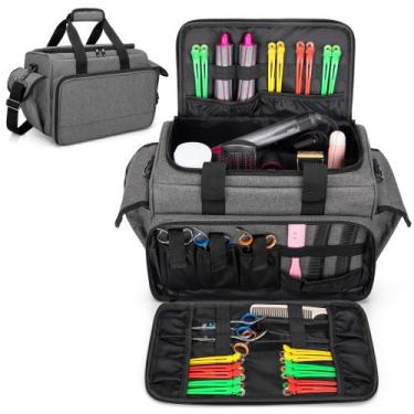 Imagem de Estojo de barbeiro BAFASO com divisórias ajustáveis, bolsa de viagem c