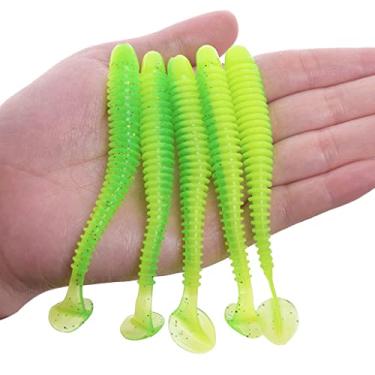 Imagem de ZZTWER Iscas de pesca sem-fim 5 cm 7 cm 9 cm dupla cor silicone cauda macia iscas artificiais isca de natação wobblers de baixo isca de natação