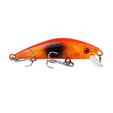 Imagem de 1 isca de pesca Minnow 70 mm 8 g isca dura de plástico wobbler artificial isca de pesca de robalo carpa