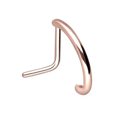 Imagem de PIERCINGLINE Anel de nariz de 20 g Aço cirúrgico 316L piercing de narina | Anel de nariz em forma de L em ótica de aro | Pinos de nariz para mulheres e homens