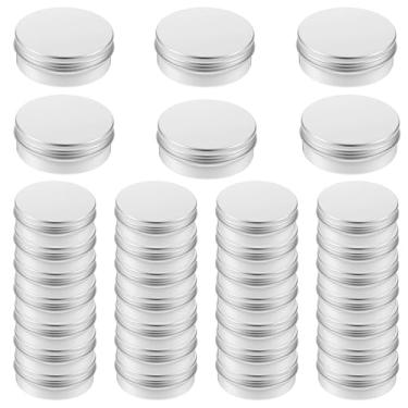 Imagem de Latas de 113 g com tampas, pacote com 30 latas de alumínio de boca larga de 113,4 g, recipientes de pomada duráveis, lata redonda de metal com tampa e etiquetas para especiarias, velas ou pomada