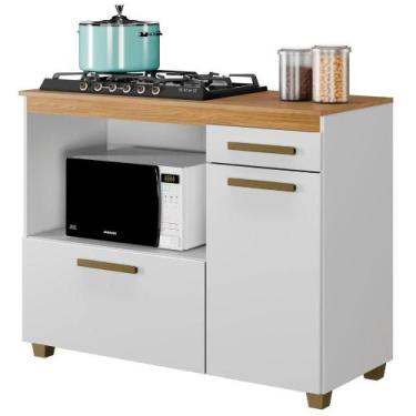 Imagem de Balcão para Cooktop 5 Bocas Cronus Cinamomo Branco Arte Móveis