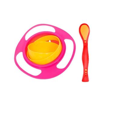 Imagem de Pratinho Bebe Pote Lanche Infantil Giro Bowl Evita Comida