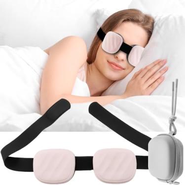 Imagem de Máscara de olho 3D para dormir máscara de dormir essencial de viagem para mulheres e homens ajustável com bolsa de armazenamento incluída para soneca de viagem (rosa)
