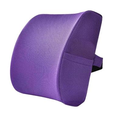 Imagem de KiBcsLic Almofada de apoio para as costas de escritório, almofada de encosto com retorno lento, versátil de espuma viscoelástica para cadeira de mesa, assento, Roxo