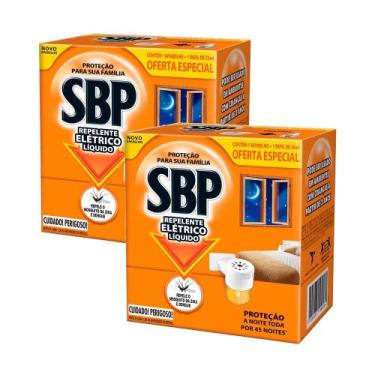 Imagem de Kit 2 Repelente Elétrico Líquido SBP 45 Noites Refil 35ml + Aparelho