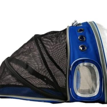 Imagem de Mochila Pet Para Transporte Passeios Astronauta Expansiva Visor Acrilico Animais Cachorro Cães Gatos (azul claro)