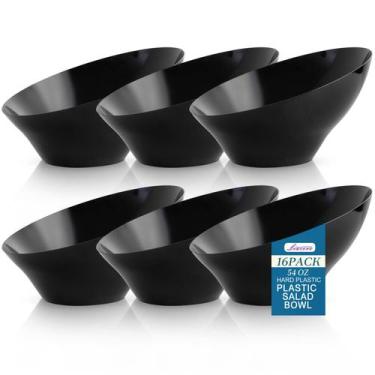 Imagem de Taças de plástico Liacere, 16 unidades, 1600 ml, anguladas, pretas par