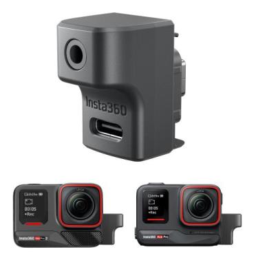 Imagem de Adaptador de microfone CYNOVA Insta 360 Mic 2 em 1 tipo C e 3,5 mm