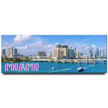Imagem de Miami Panoramic Imã de geladeira Florida Travel Souvenir Biscayne Bay