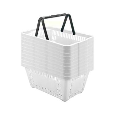 Imagem de 10 Mini Cestinha De Compras 7L P/Farmacia Bijouteria (Branca)