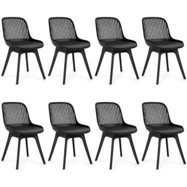 Imagem de Kit 8 Cadeiras de Jantar Estofada Design Marcela - Preto