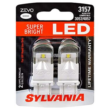 Imagem de SYLVANIA - Lâmpada LED branca 3157 ZEVO - Lâmpada LED brilhante, ideal para luzes diurnas (DRL) e luzes de back-up/ré (contém 2 lâmpadas)