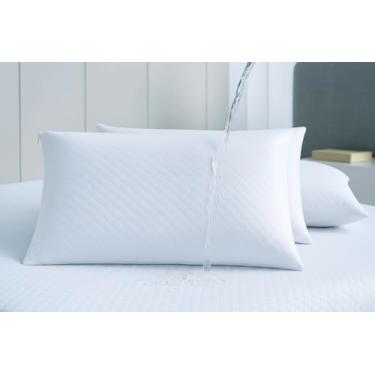 Imagem de Capas Impermeável para Travesseiro 2 peças 70X50 - Protetor de Travesseiro Matelado 70X50cm – Antiácaro, Antialérgica, Antimofo, com Zíper, Silenciosa - Fronha Branca Antifungo Repele Água