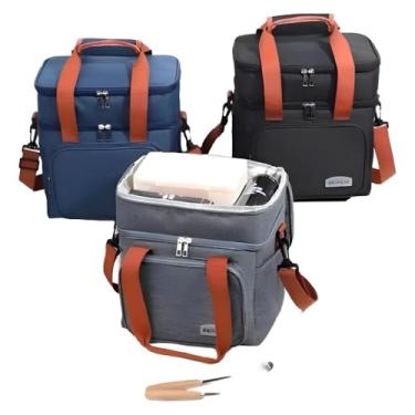 Imagem de Bolsa Térmica com Alça Dupla, 3 Compartimentos, Disponível em Azul, Preto e Cinza