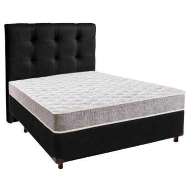 Imagem de Cama + Box Preto E Colchão D33 Casal - D33 Inducol + Cabeceira