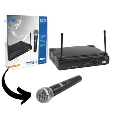Imagem de Microfone De Mão Sem Fio Uhf Pix Px-1000B Com