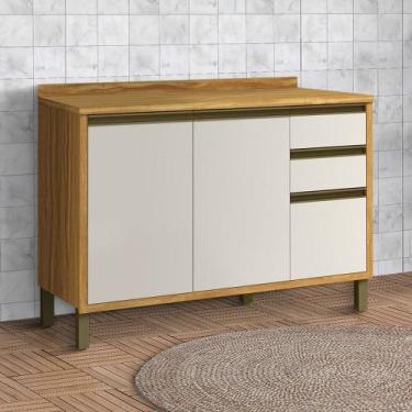 Imagem de Balcão de Cozinha 120 Cm Tempranillo 2 Portas 3 Gavetas 100% Mdf Amênd