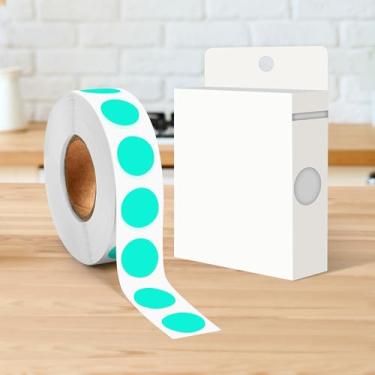 Imagem de Adesivo redondo de 1/2 polegada com código de cores, 1000 adesivos de rolo de pontos, etiquetas adesivas Aqua Circle para escritório e casa