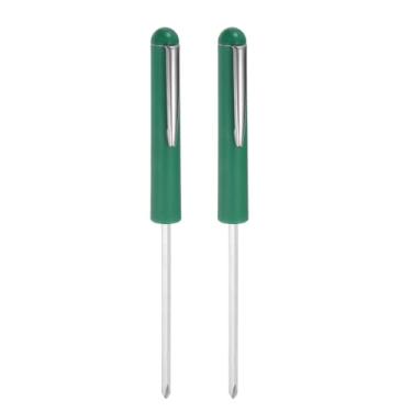 Imagem de 2 peças de chave de fenda de bolso não magnética Phillips 4 mm hexagonal, mini chave de fenda portátil com clipe para mecânico, eletricista, técnico, verde